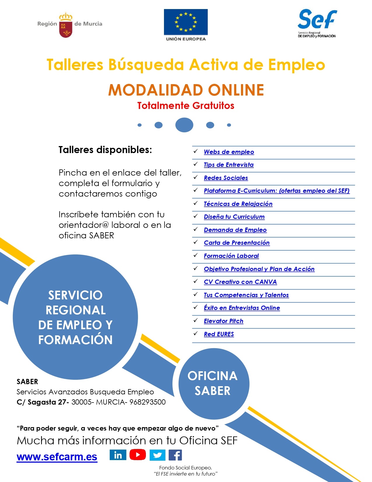 Talleres online de técnicas de búsqueda de empleo