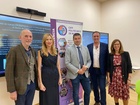 Los directores generales de Formación Profesional Enseñanzas de Régimen Especial y Educación Permanente, y del Servicio de Empleo y Formación (SEF), Luis Quiñonero y Marisa López, respectivamente, en la Jornada de trabajo FP-Empresa, organizada en el CIFP Politécnico de Murcia.