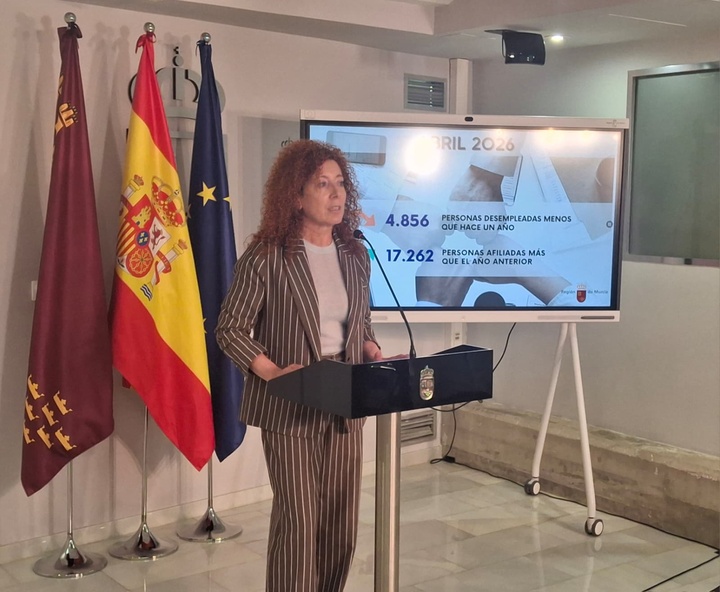 La directora general del SEF, Pilar Valero, durante la rueda de prensa.
