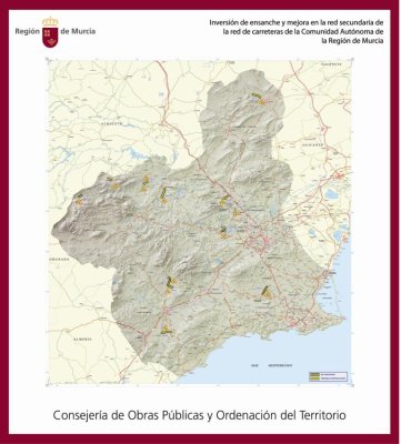 Principales actuaciones que se realizarán este año en las carreteras secundarias de la Comunidad Autónoma de la Región de Murcia