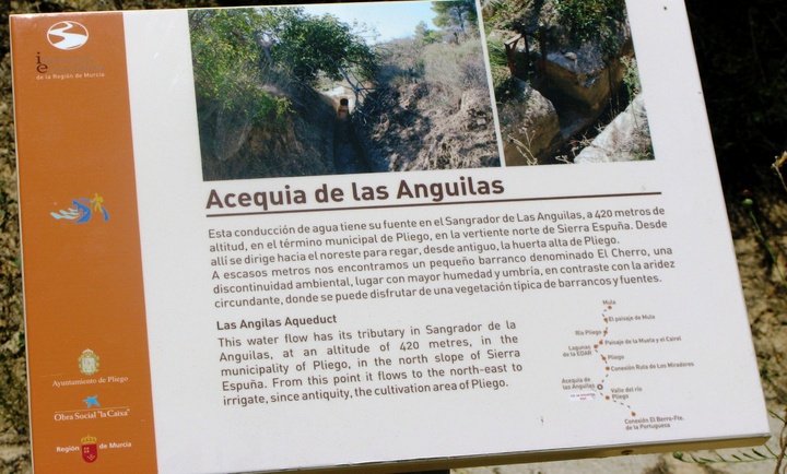 Cartel con información sobre la Ruta del Agua