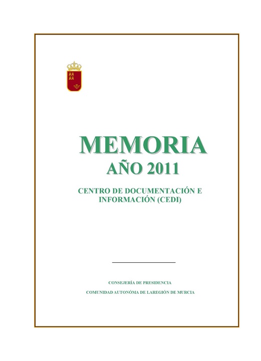 Portada memoria CEDI 2011