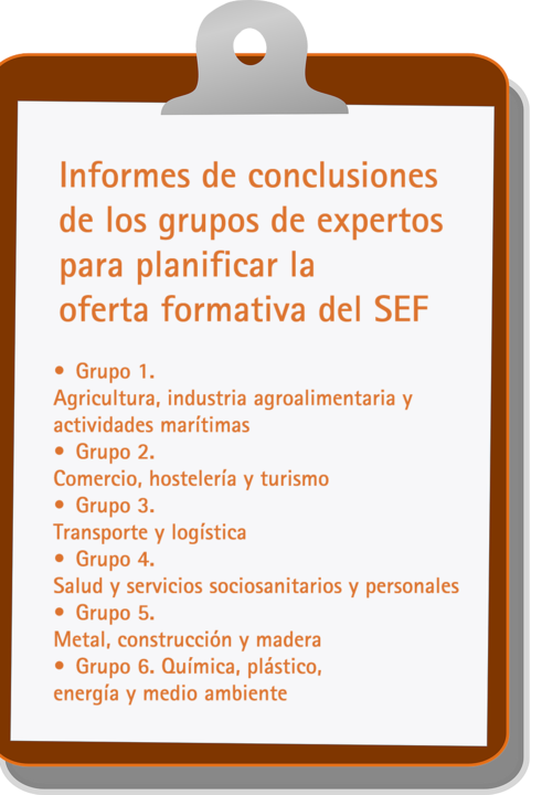 Informes de conclusiones de los grupos de expertos para planificar la oferta formativa del SEF