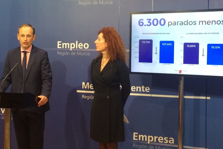 El consejero de Empleo, Universidades, Empresa y Medio Ambiente, Javier Celdr&aacute;n, inform&oacute; esta ma&ntilde;ana sobre los datos de la Encuesta de Poblaci&oacute;n Activa en la Regi&oacute;n de Murcia (II)